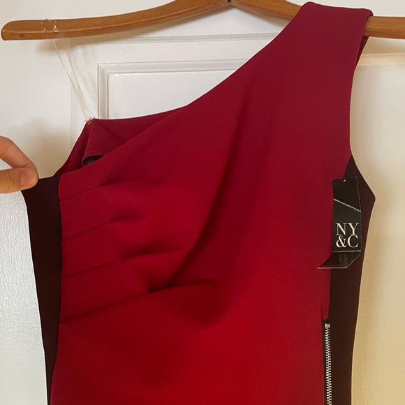 Party Dress One Shoulder Red - Picture 3 of 8